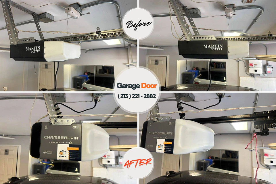 Before and after: garage door repair Southwood Acres, CT